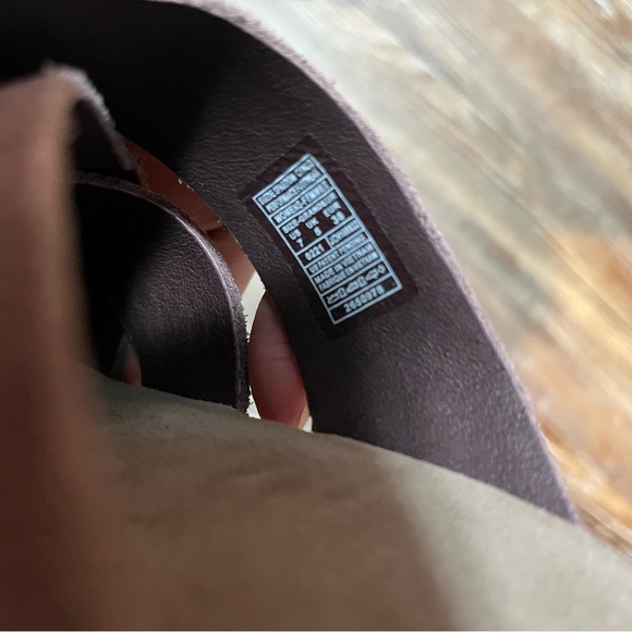 Chaco Women Sz 7 Wayfarer Slide Sandals Sparrow Leather Crisscross Straps Suede - Picture 7 of 7